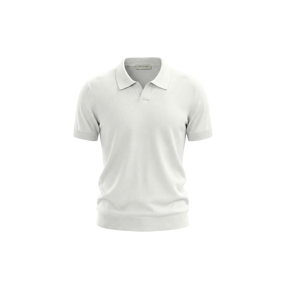 PAOLO PECORA Polo bianca a...
