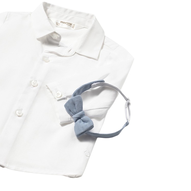 MAYORAL NEWBORN Camicia bianca con papillon neonato