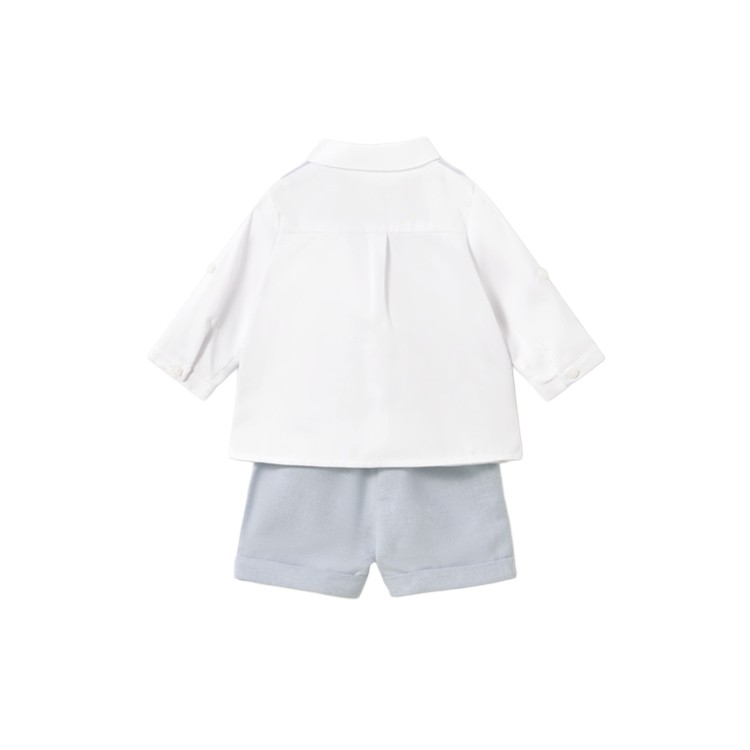 MAYORAL NEWBORN Completo celeste con gilet neonato