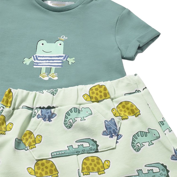 MAYORAL NEWBORN Completo verde stampato neonato
