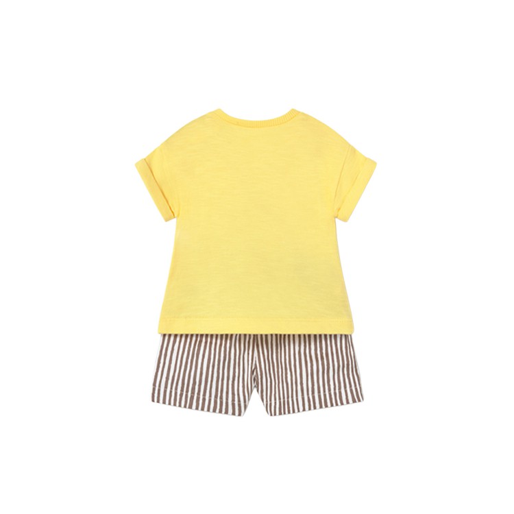 MAYORAL NEWBORN Completo giallo t-shirt e shorts neonato
