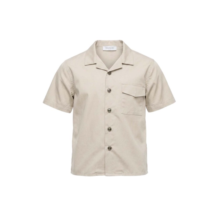 PAOLO PECORA Camicia sabbia fit boxy bambino