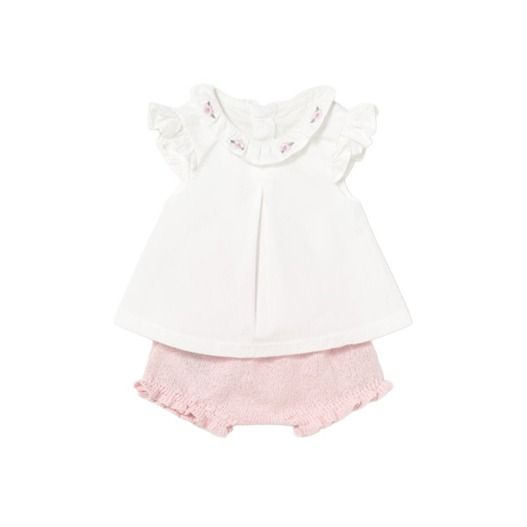 MAYORAL NEWBORN Completo rosa tricot neonata
