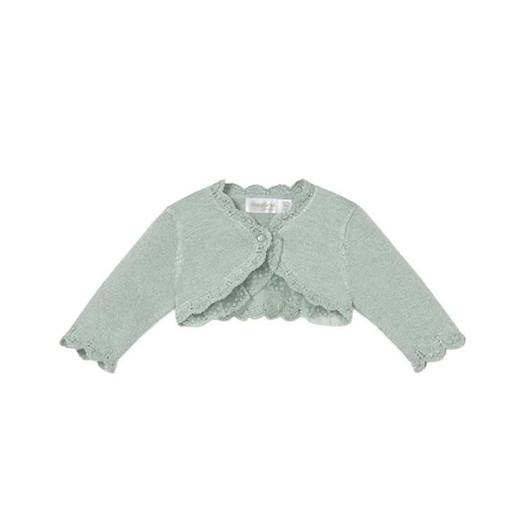 MAYORAL NEWBORN Cardigan verde acqua tricot neonata