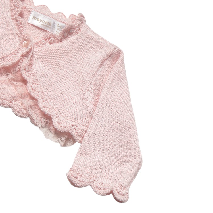 MAYORAL NEWBORN Cardigan rosa tricot neonata