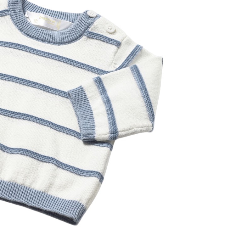 MAYORAL NEWBORN Maglione a righe celesti neonato