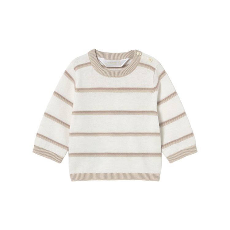MAYORAL NEWBORN Maglione a righe beige neonati