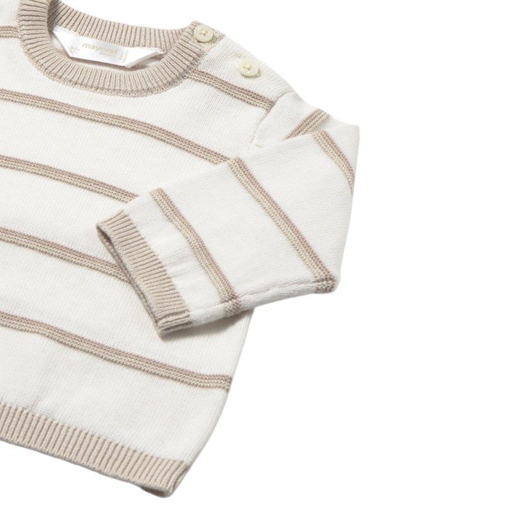 MAYORAL NEWBORN Maglione a righe beige neonati