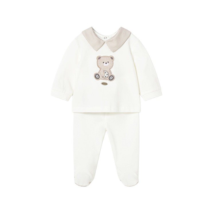 MAYORAL NEWBORN Completo bianco con orsetto neonato