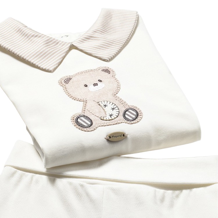 MAYORAL NEWBORN Completo bianco con orsetto neonato