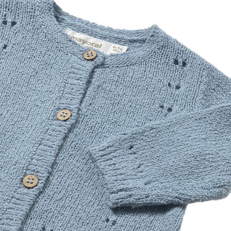 MAYORAL NEWBORN Cardigan azzurro tricot neonata