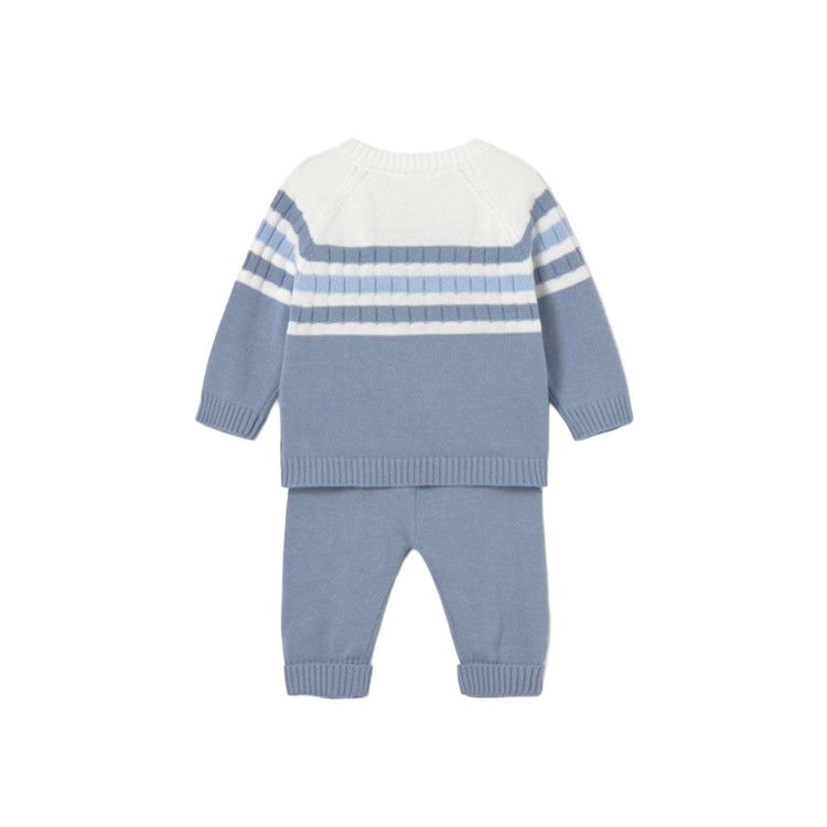 MAYORAL NEWBORN Completo azzurro tricot neonato