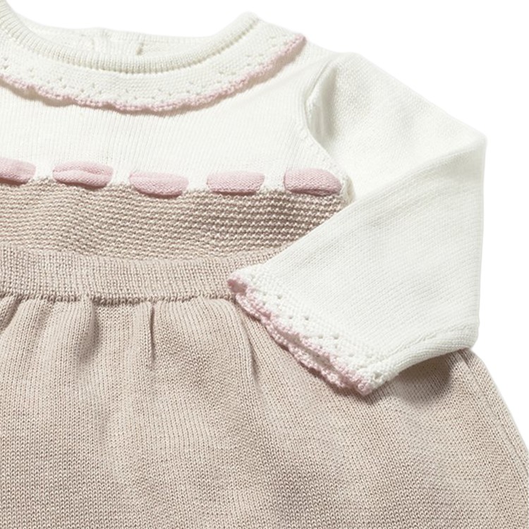 MAYORAL NEWBORN Completo beige tricot neonata