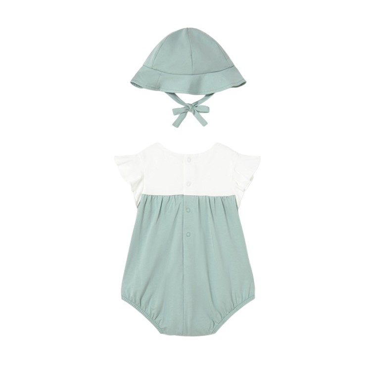 MAYORAL NEWBORN Completo verde acqua con cappellino neonata