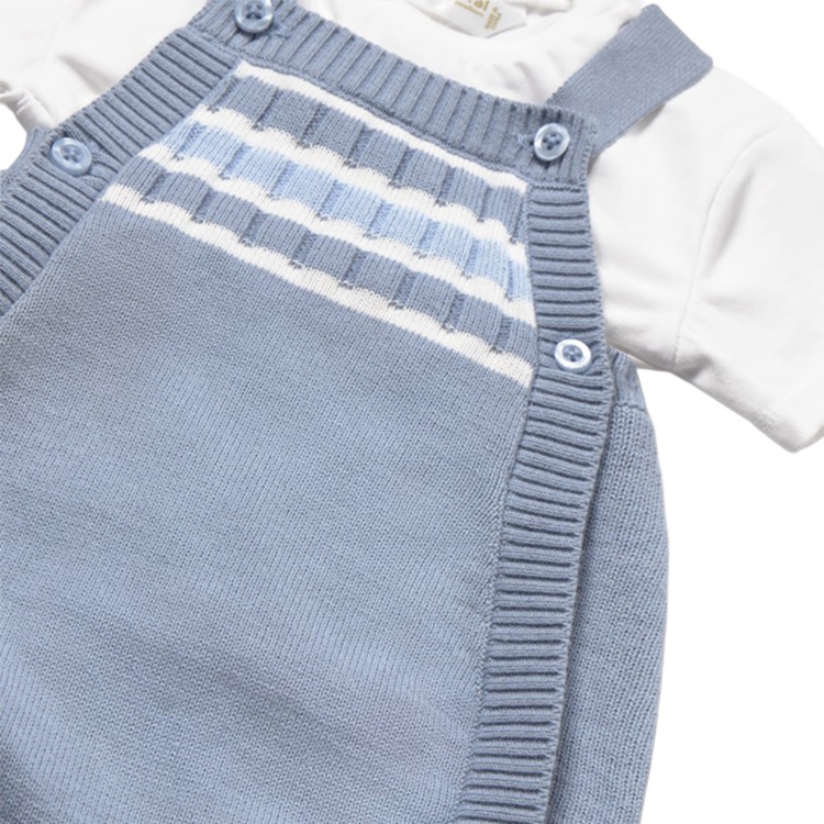 MAYORAL NEWBORN Completo azzurro con salopette neonato