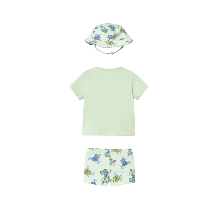 MAYORAL NEWBORN Completo mare verde con cappello neonato