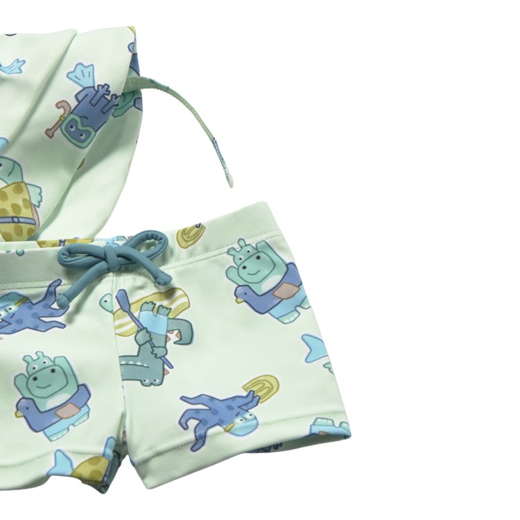 MAYORAL NEWBORN Completo mare verde con cappello neonato