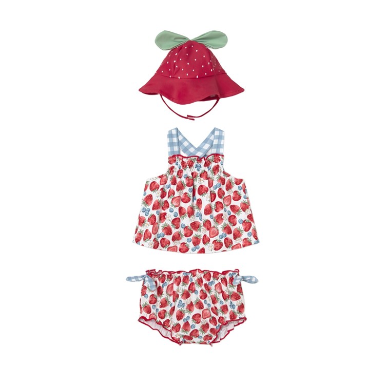 MAYORAL NEWBORN Completo mare rosso con cappello neonata
