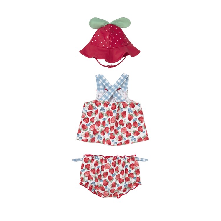 MAYORAL NEWBORN Completo mare rosso con cappello neonata