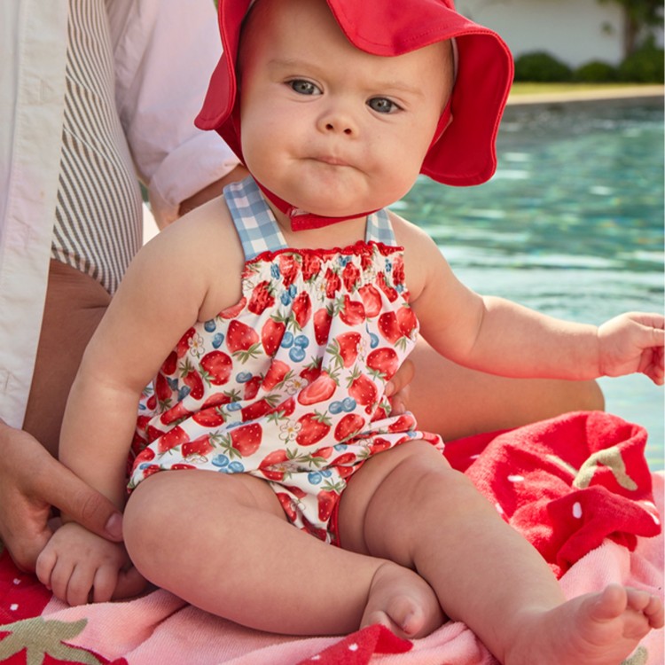 MAYORAL NEWBORN Completo mare rosso con cappello neonata