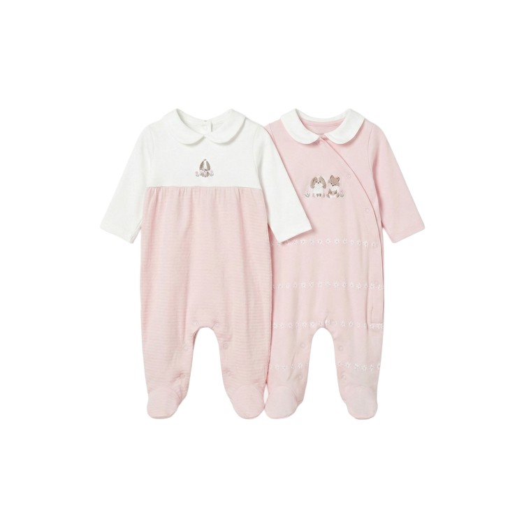 MAYORAL NEWBORN Set di 2 tutine lunghe rosa neonata