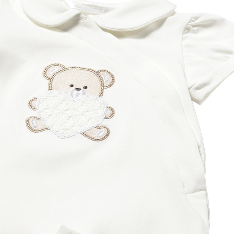 MAYORAL NEWBORN Set di 2 tutine corte bianche neonata
