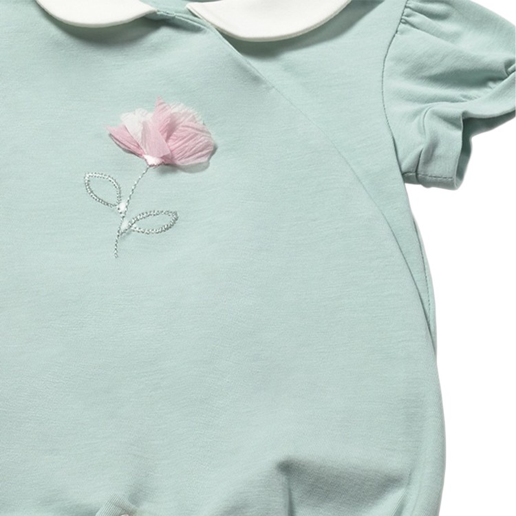 MAYORAL NEWBORN Set di 2 tutine corte verde acqua neonata