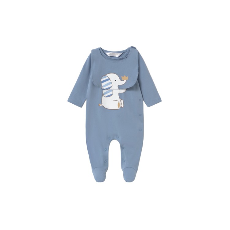 MAYORAL NEWBORN Tutina azzurra con bavetta neonato