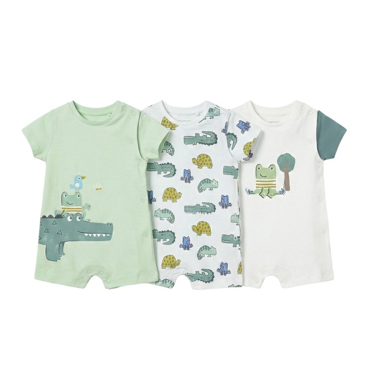 MAYORAL NEWBORN Set di 3 tutine corte verdi neonato
