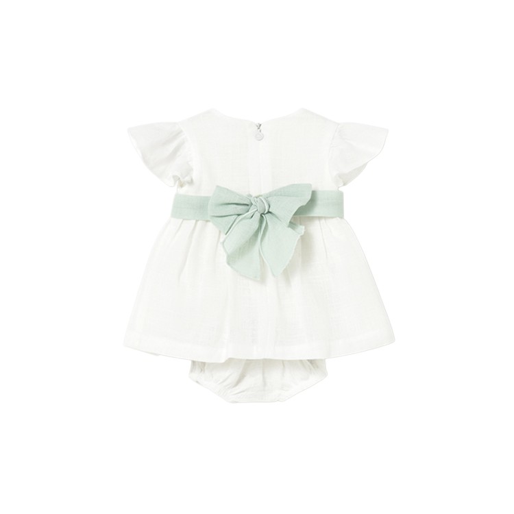 MAYORAL NEWBORN Abito bianco con fiori neonata