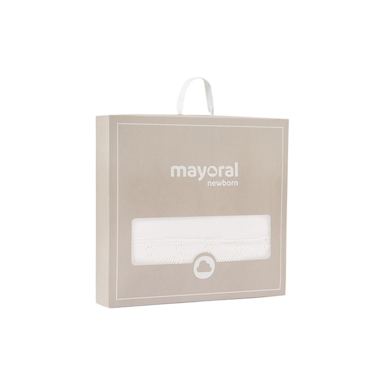 MAYORAL NEWBORN Copertina panna in cotone neonata