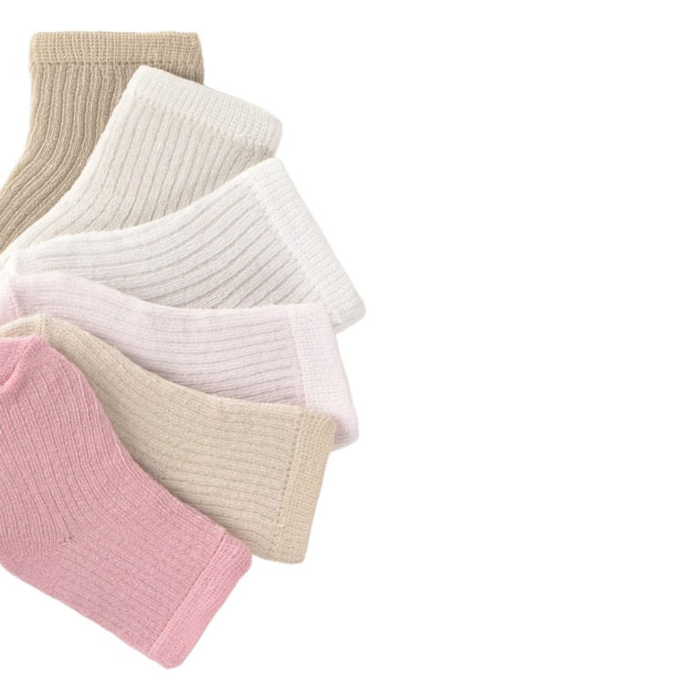 MAYORAL NEWBORN Set di calzini rosa e beige neonata