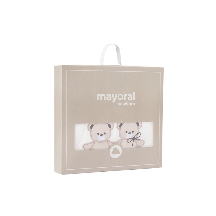 MAYORAL NEWBORN Copertina bianca con orsetti neonati