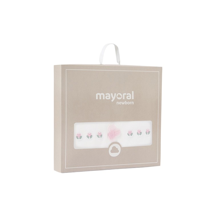 MAYORAL NEWBORN Copertina verde acqua con fiore neonata
