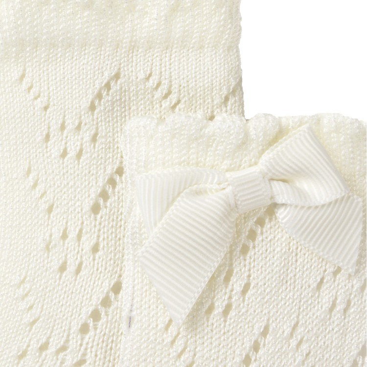 MAYORAL NEWBORN Calzini crema traforati neonata