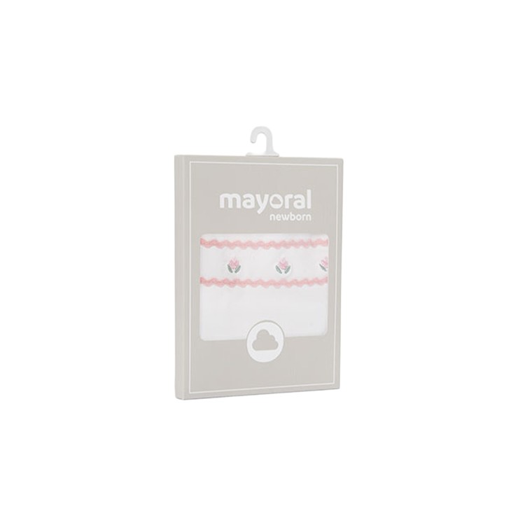 MAYORAL NEWBORN Set di due bavette con fiori neonata