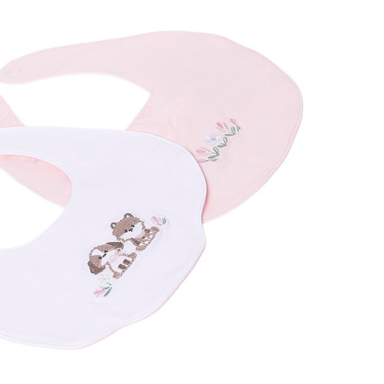 MAYORAL NEWBORN Set di due bavette con ricami neonata