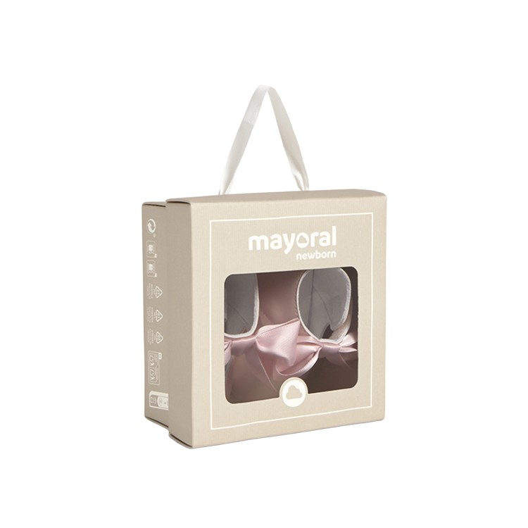 MAYORAL NEWBORN Scarpine rosa metallizzate neonata