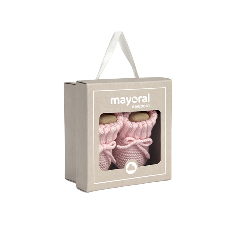 MAYORAL NEWBORN Scarpine rosa tricot neonata