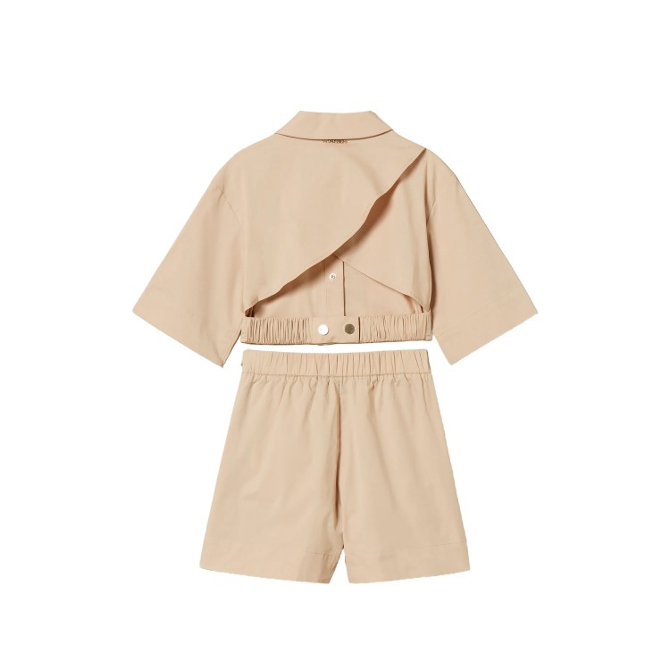 TWIN-SET Completo beige camicia e shorts bambina