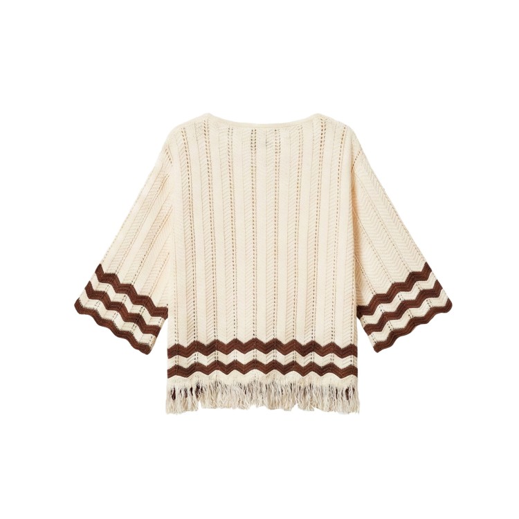 TWIN-SET Maglia crema macramè bambina