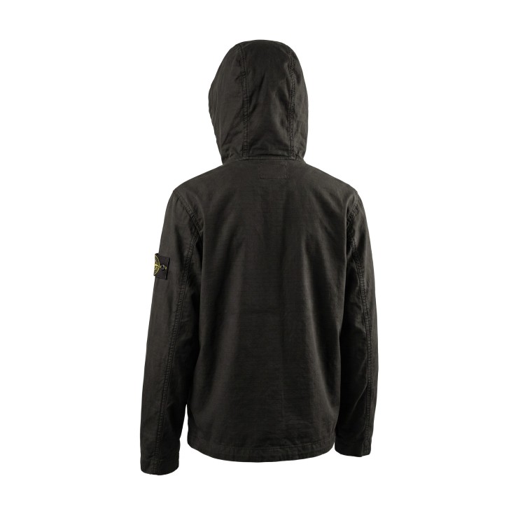 STONE ISLAND Giubbotto nero leggero con zip bambini