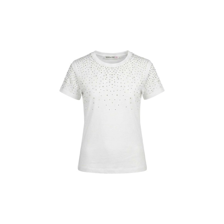 PATRIZIA PEPE T-shirt bianca con strass bambina