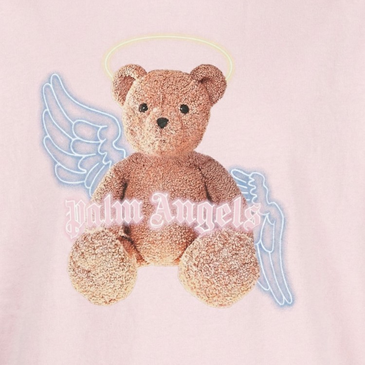 PALM ANGELS T-shirt rosa con stampa Bear bambina
