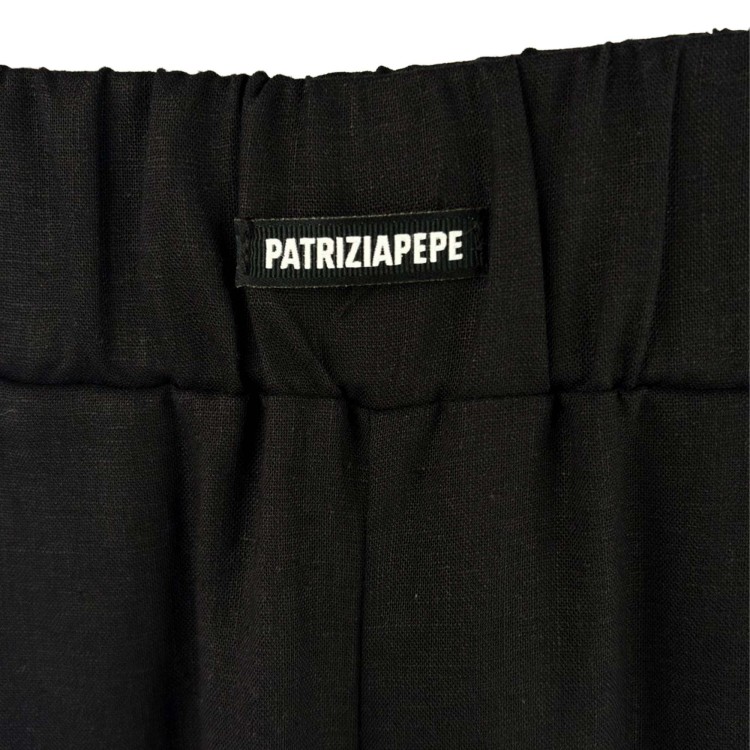 PATRIZIA PEPE Pantaloni neri in lino bambina