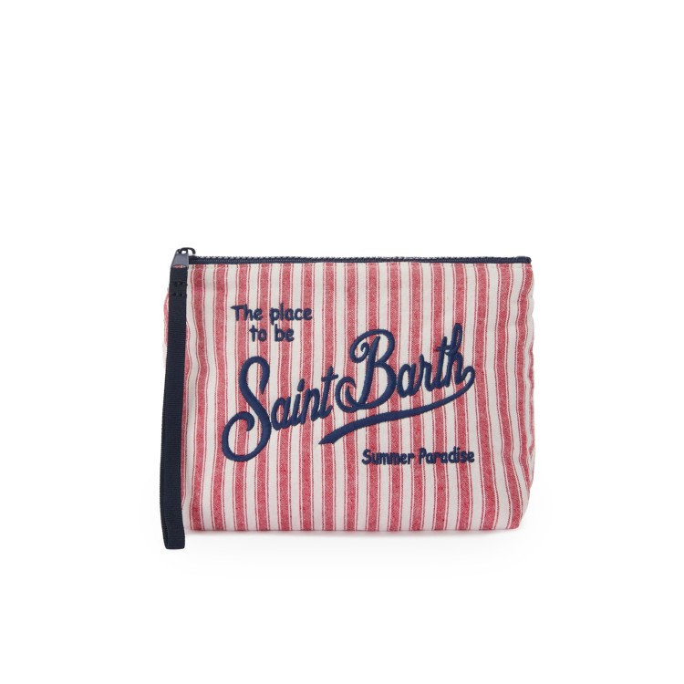 SAINT BARTH Pochette a righe rosse bambini