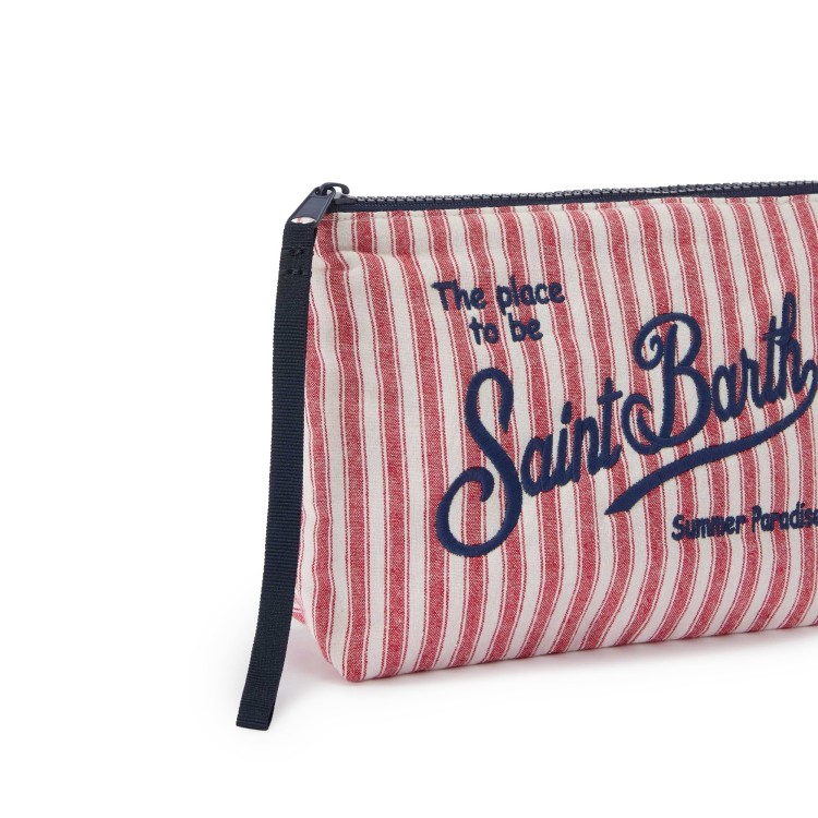 SAINT BARTH Pochette a righe rosse bambini