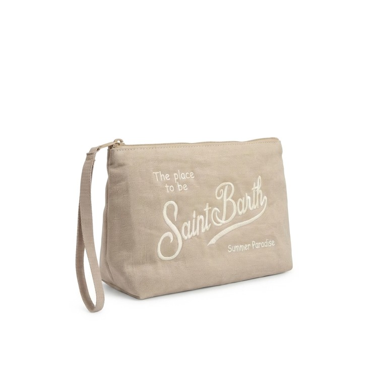 SAINT BARTH Pochette beige in lino morbido bambini