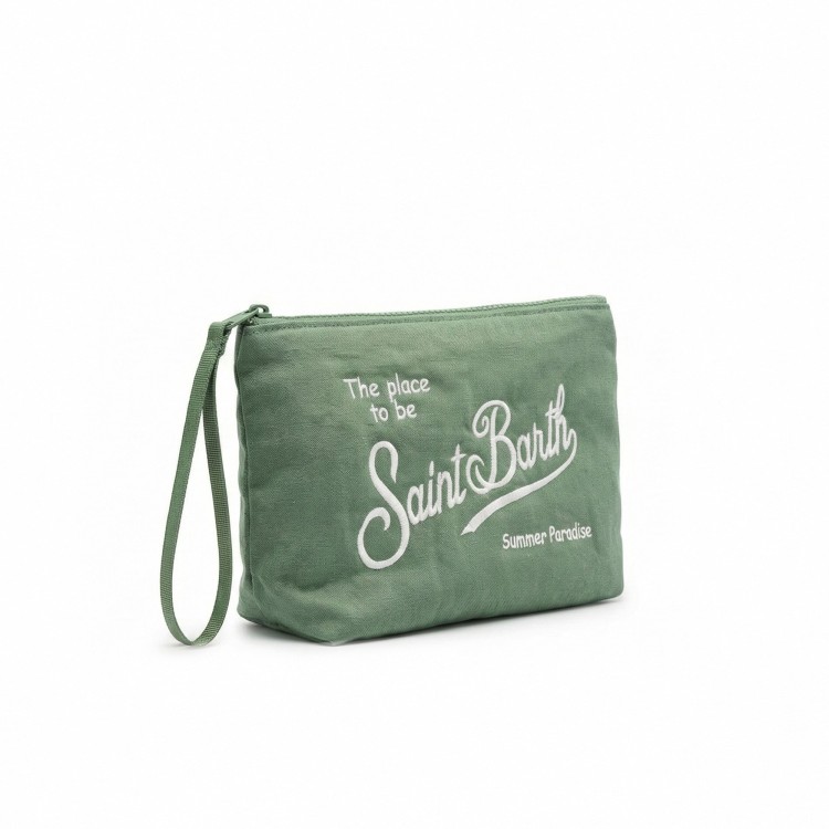 SAINT BARTH Pochette salvia in lino morbido bambini