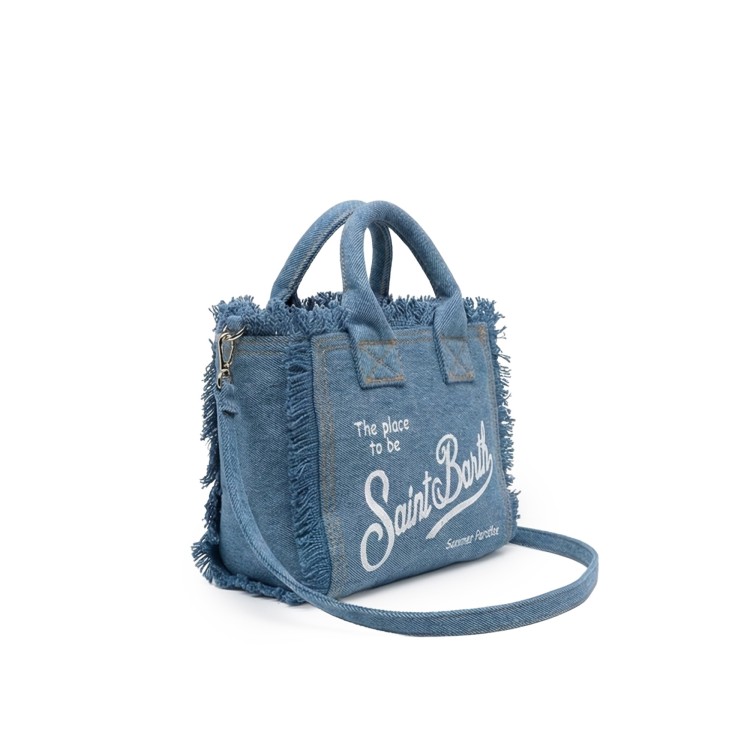 SAINT BARTH Borsa Vanity Mini in denim bambina